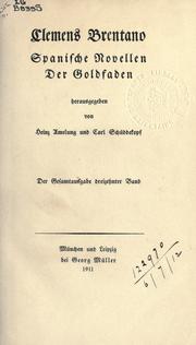 Cover of: Sämtliche Werke by Clemens Brentano