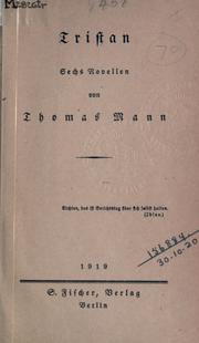 Cover of: Tristan by Thomas Mann
