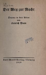 Cover of: Der Weg zur Macht: Drama in drei Akten.