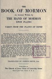 The Book of Mormon by Joseph Smith, Jr.