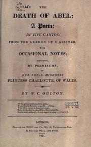 Cover of: death of Abel: a poem; in five cantos