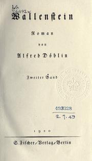 Cover of: Wallenstein by Alfred Döblin