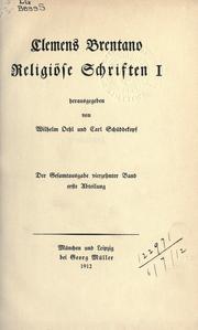 Cover of: Sämtliche Werke by Clemens Brentano