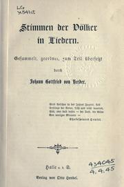 Cover of: Stimmen der Völker in Liedern