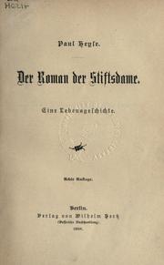 Cover of: Der Roman der Stiftsdame: eine Lebensgeschichte.