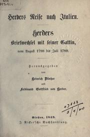 Cover of: Reise nach Italien: Briefwechsel mit seiner Gattin vom August 1788 bis juli 1889