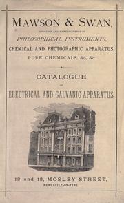 Cover of: Catalogue of electrical and galvanic apparatus. by Mawson & Swan.