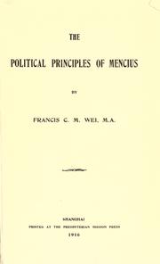 The political principles of Mencius by Cho-Min Wei