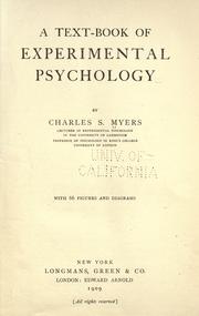 Cover of: A text-book of experimental psychology