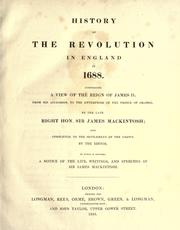 Cover of: History of the revolution in England in 1688 by Mackintosh, James Sir