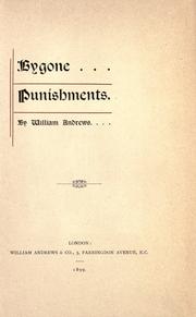 Cover of: Bygone punishments.