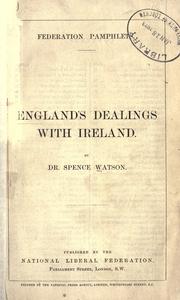 Cover of: England's dealings with Ireland