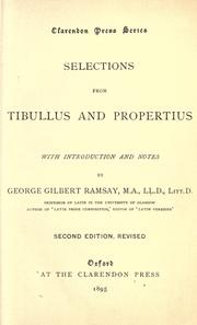 Cover of: Selections from Tibullus and Propertius