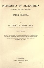 Cover of: Diophantus of Alexandria by Thomas Little Heath