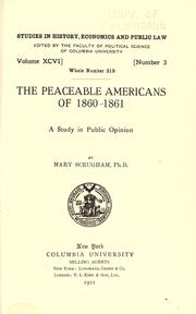 Cover of: The peaceable Americans of 1860-61