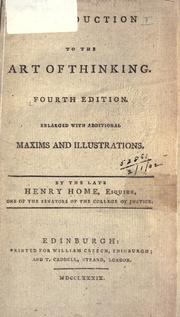 Cover of: Introduction to the art of thinking