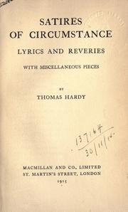 Cover of: Satires of circumstance, lyrics and reveries with miscellaneous pieces.