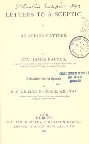 Cover of: Letters to a sceptic on religious matters