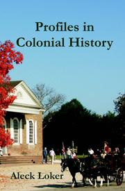 Cover of: Profiles in colonial history
