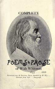 Cover of: Complete poems and prose.: 1855-1888.