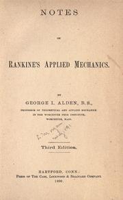 Cover of: Notes on Rankine's Applied mechanics.