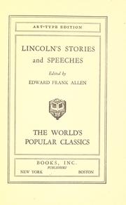 Cover of: Lincoln's stories and speeches.