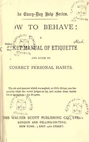 Cover of: How to behave by Samuel Roberts Wells