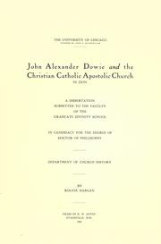 Cover of: John Alexander Dowie and the Christian Apostolic Church. by Rolvix Harlan
