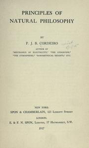 Cover of: Principles of natural philosophy by Frederick Joaquim Barbosa Cordeiro