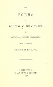 Cover of: The poems of John G. C. Brainard. by John Gardiner Calkins Brainard