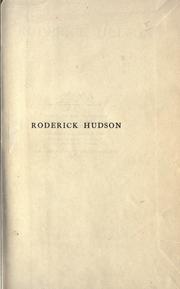 Cover of: Roderick Hudson. by Henry James