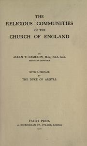 Cover of: The religious communities of the Church of England