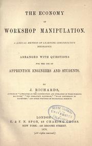 Cover of: The economy of workshop manipulation