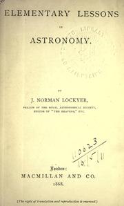 Cover of: Elementary lessons in astronomy.