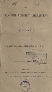 Cover of: The Sanskrit Buddhist literature of Nepal by Asiatic Library (Calcutta, India). Library