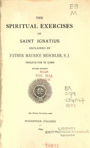 Cover of: The spiritual exercises of Saint Ignatius by Maurice Meschler