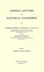 Cover of: General lectures on electrical engineering by Charles Proteus Steinmetz