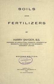 Cover of: Soils and fertilizers by Snyder, Harry