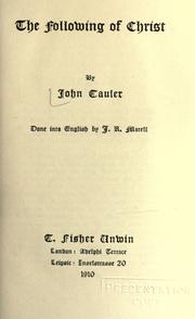 Cover of: The following of Christ