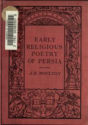 Cover of: Early religious poetry of Persia