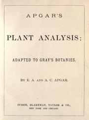 Cover of: Apgar's plant analysis by E. A. Apgar
