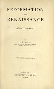 Cover of: Reformation and renaissance (circa 1377-1610) by Jean Mary Stone