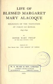 Cover of: Life of Blessed Margaret Mary Alacoque