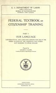 Cover of: Federal textbook on citizenship training: Pt. I-III ...