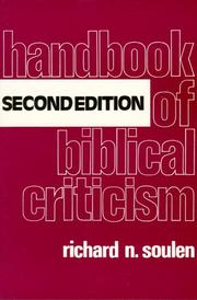 Handbook of Biblical criticism by Richard N. Soulen