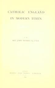 Cover of: Catholic England in modern times.