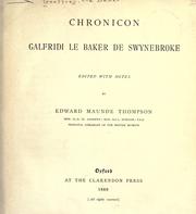 Cover of: Chronicon Galfridi le Baker de Swynebroke by Geoffrey Baker