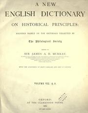 Cover of: A new English dictionary on historical principles (vol 7): founded mainly on the materials collected by the Philological Society