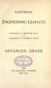 Cover of: Electrical engineering leaflets by Edwin J. Houston