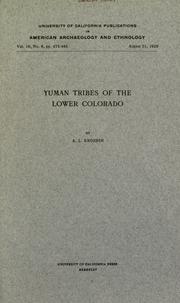 Cover of: Yuman tribes of the lower Colorado
